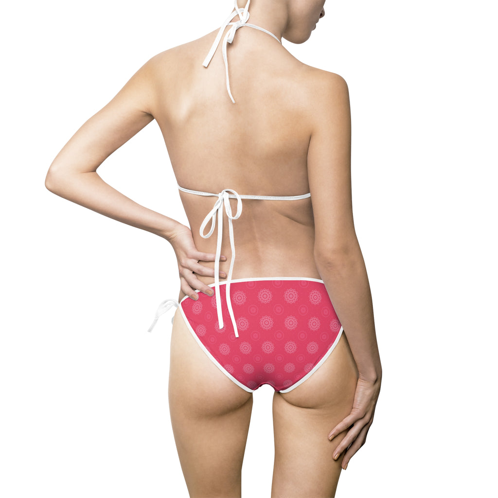 Polka Dot Pink Triangle Bikini — Women's Two-Piece Swimsuit