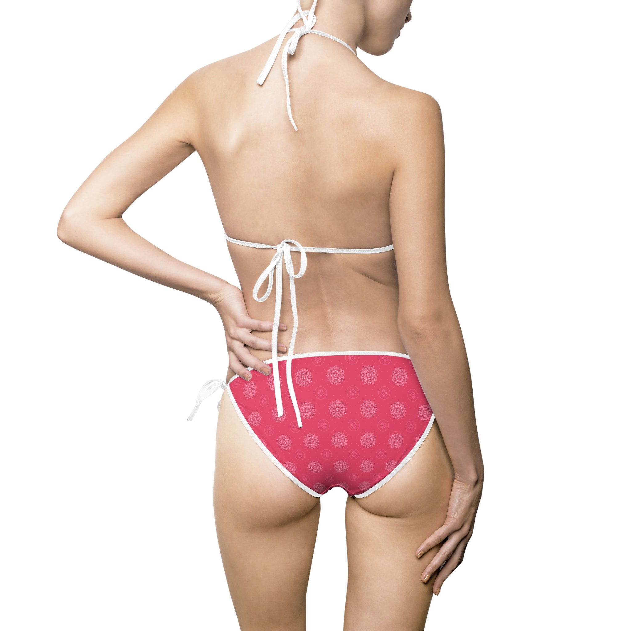 Polka Dot Pink Triangle Bikini — Women's Two-Piece Swimsuit