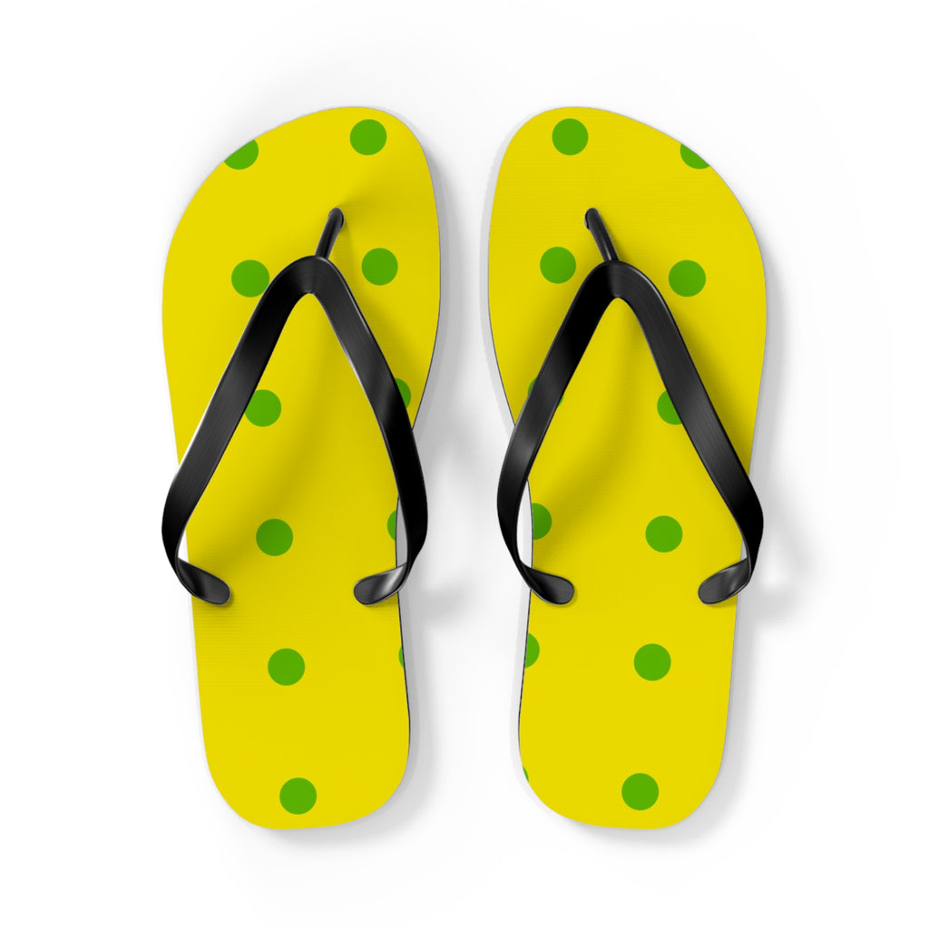 Yellow Polka Dot Flip Flops – Fun Summer Beach Sandals