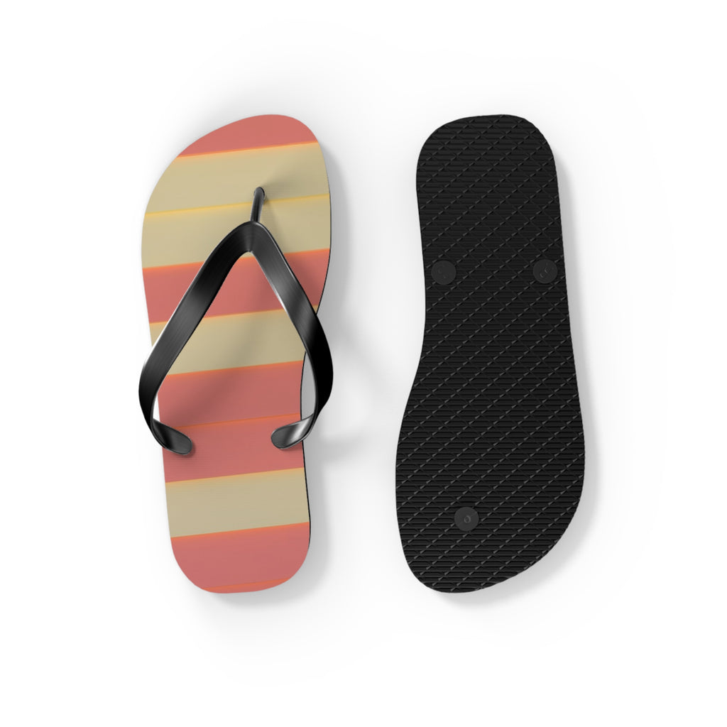Striped Sunset Flip Flops — Retro Beach Sandals