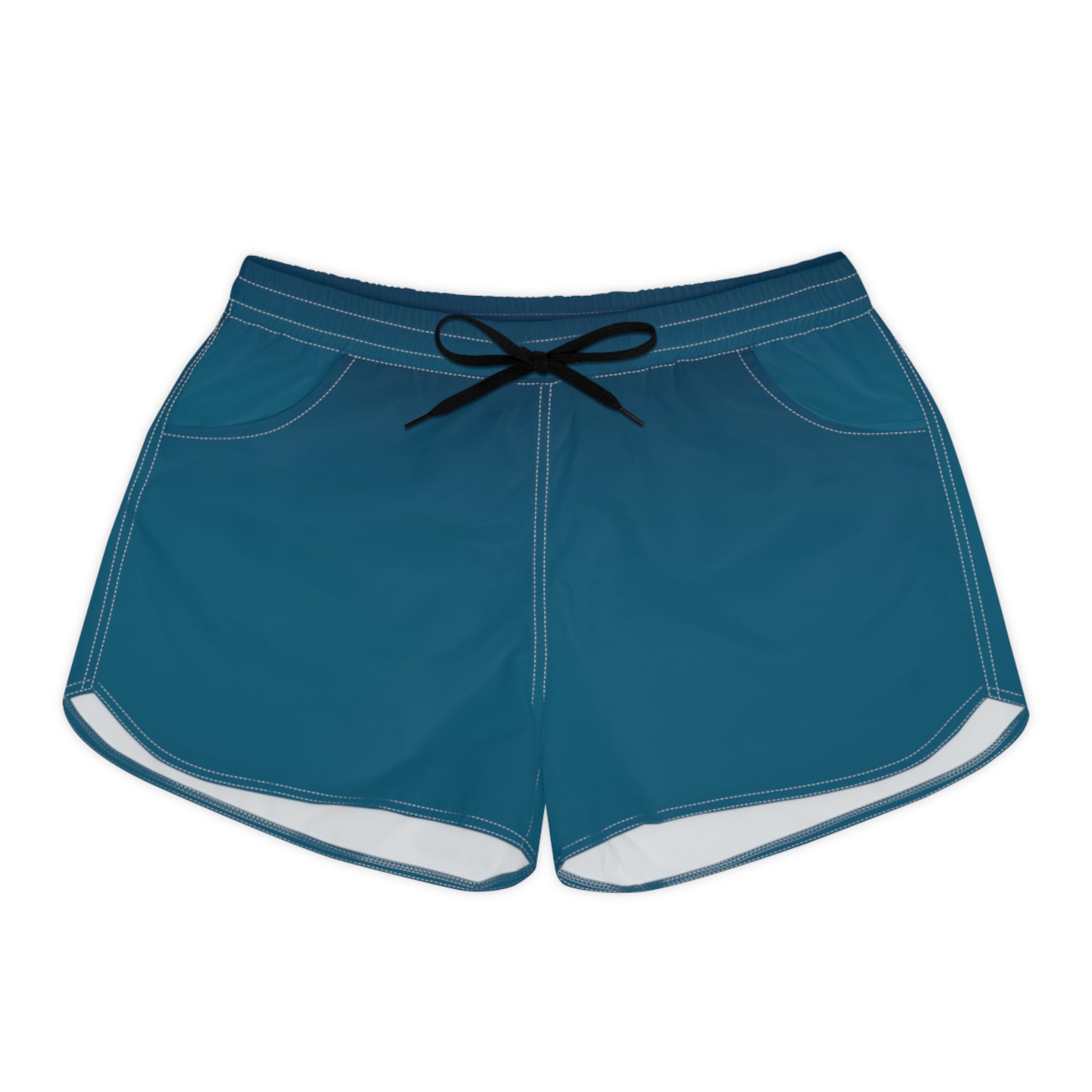Teal Gradient Stripe Shorts | Casual Beachwear