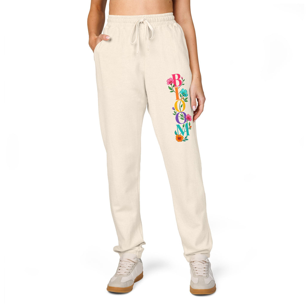 Floral 'Bloom' Joggers — Garment-Dyed Fleece Sweatpants