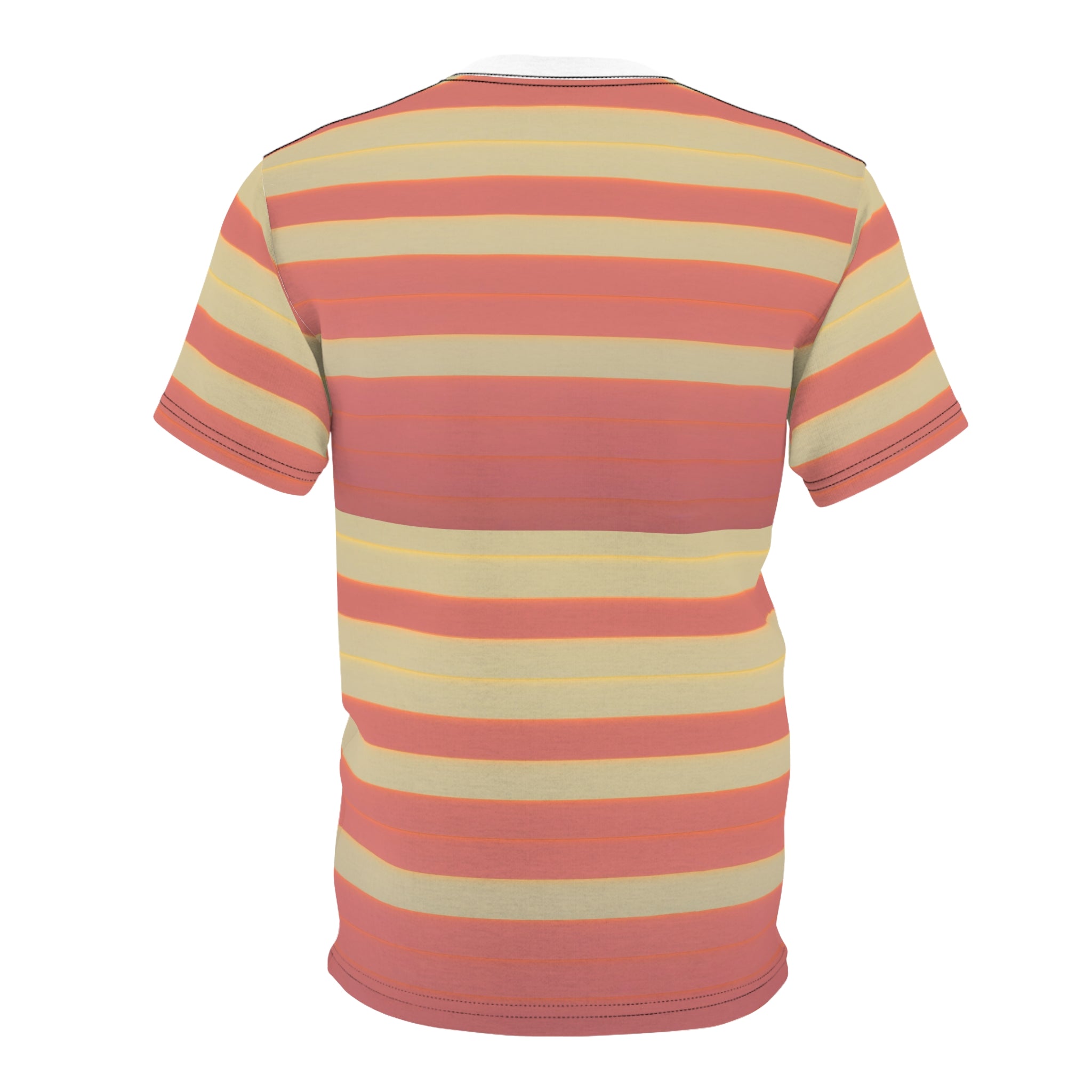 Retro Sunset Stripe Tee — All-Over Print Casual T-Shirt