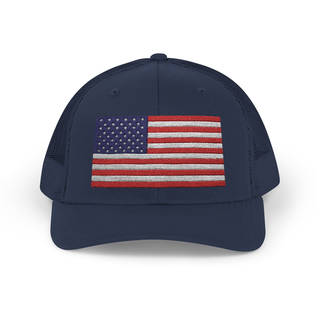 American Flag Trucker Cap — Sparkle Sequin USA Snapback