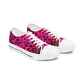Women's Low Top Sneakers — Hot Pink Leopard Print Canvas Shoes