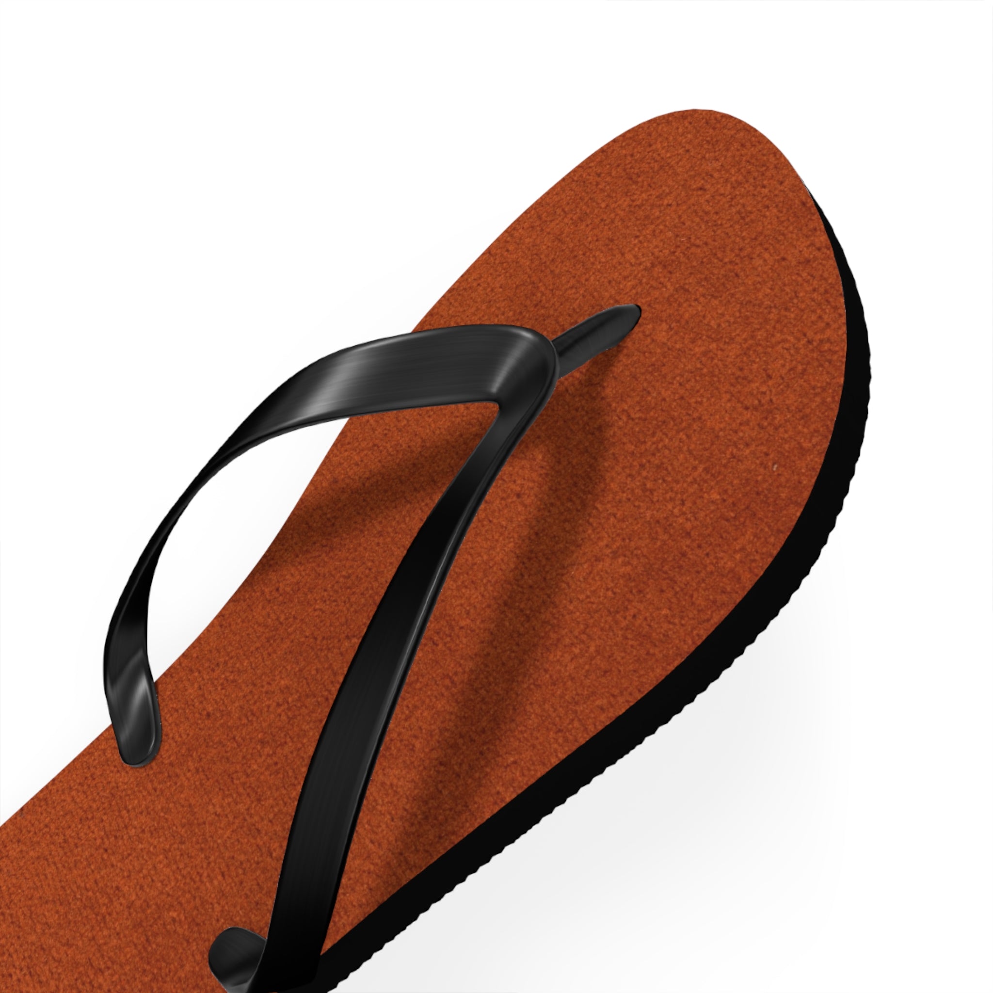 Rust Suede Flip Flops – Casual Beach Sandals with Black Straps