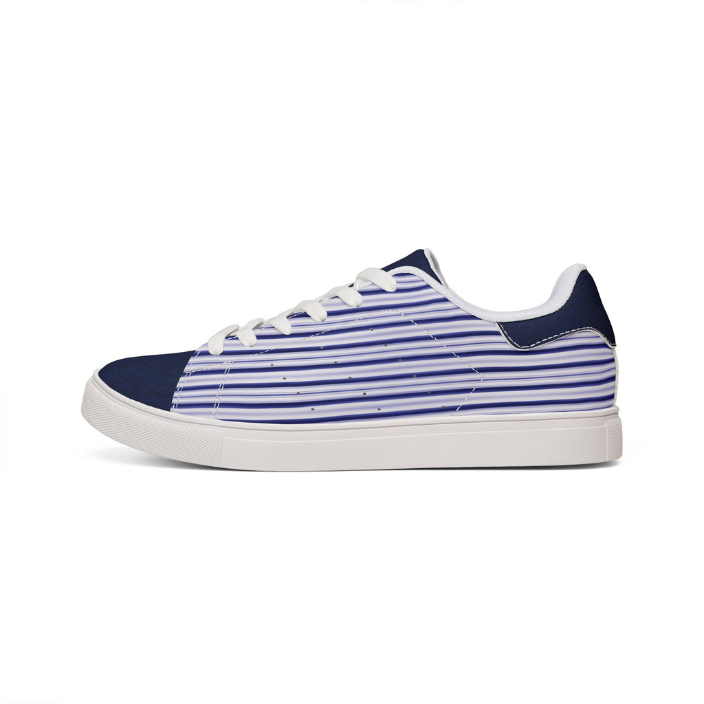 Striped Lavender Low-Top Sneakers