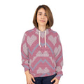 Knit Heart Pattern Hoodie | Pink Chevron Heart Knit Pullover