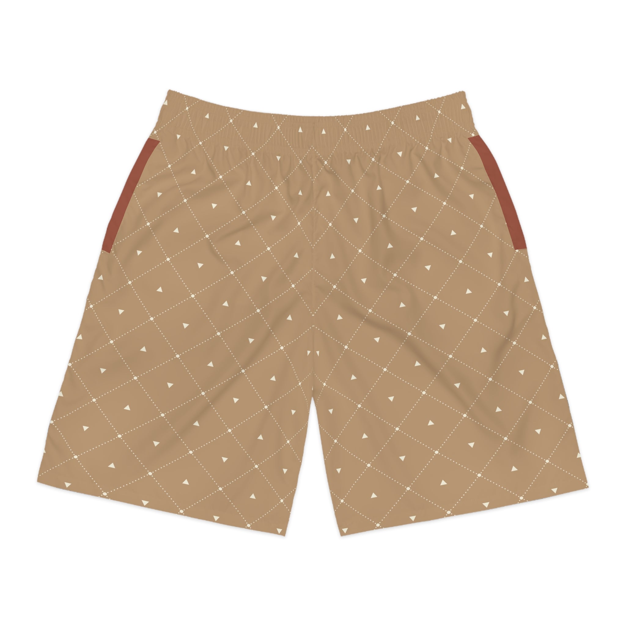 Men's Jogger Shorts - Beige Diamond Dot Casual Athletic Shorts