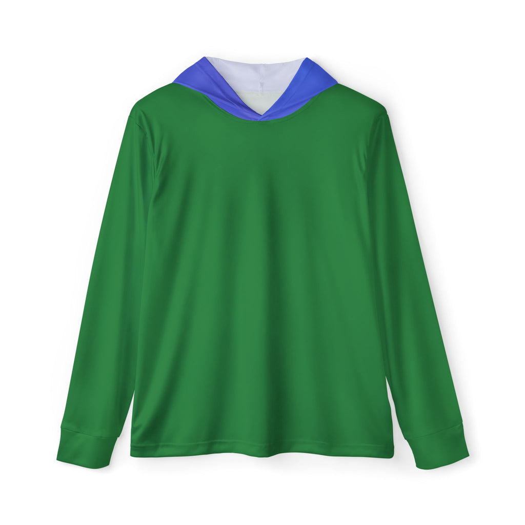Green & Blue Men's Sports Warmup Hoodie — Lightweight Athletic Pullover