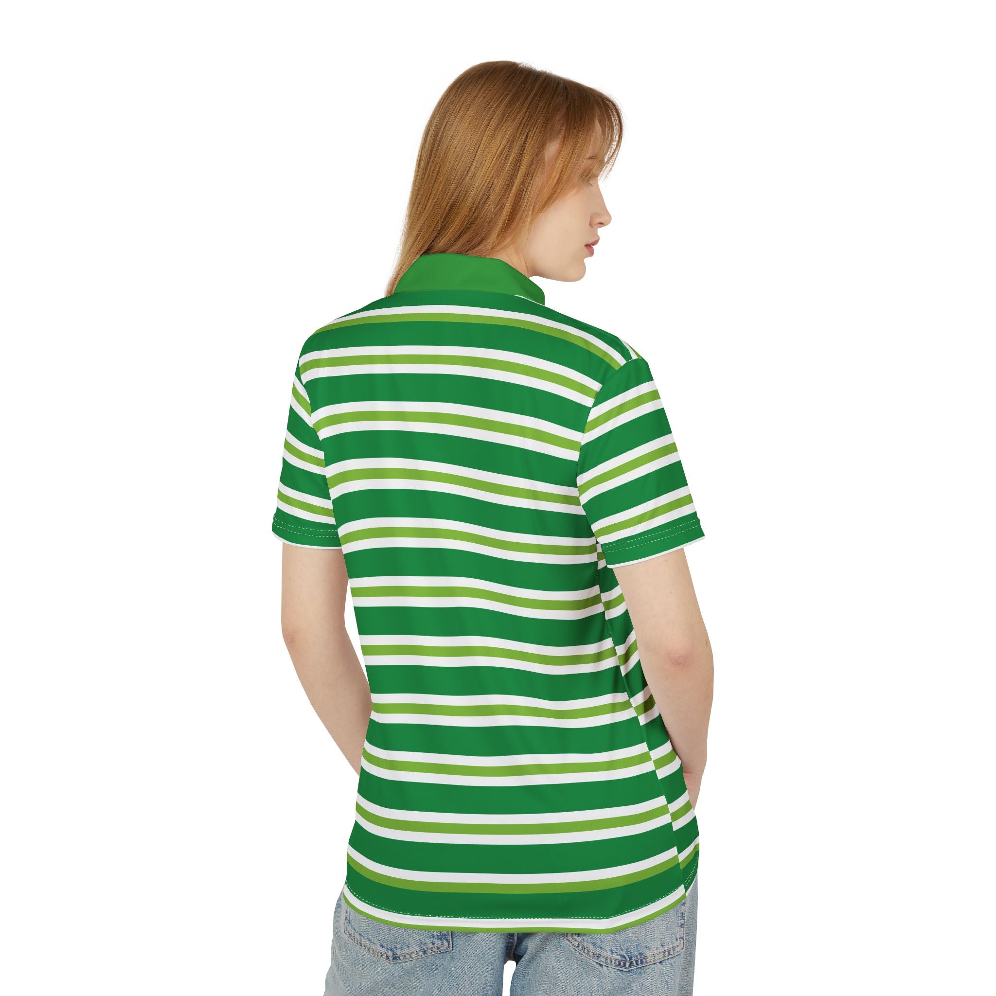 Striped Green Polo Shirt — Classic Golf & Casual Tee