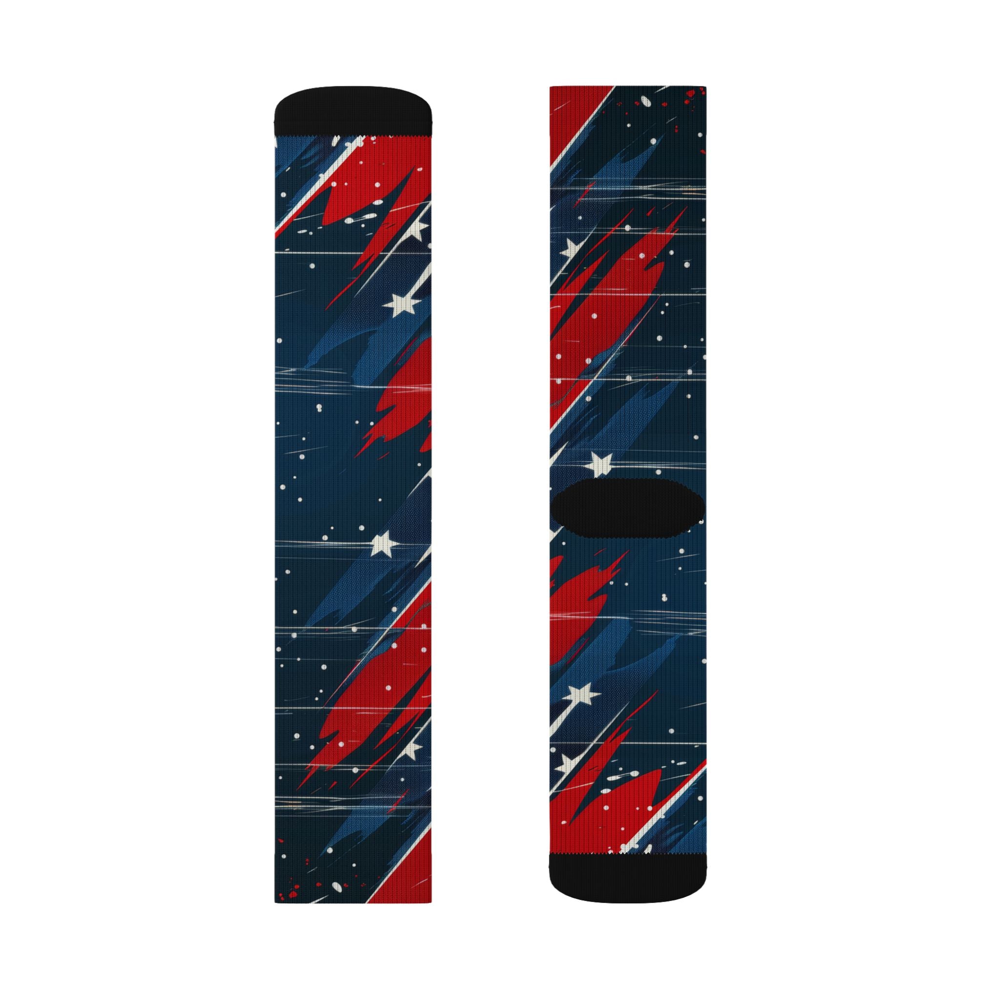 Patriotic Starburst Socks — Red White Blue Crew Socks