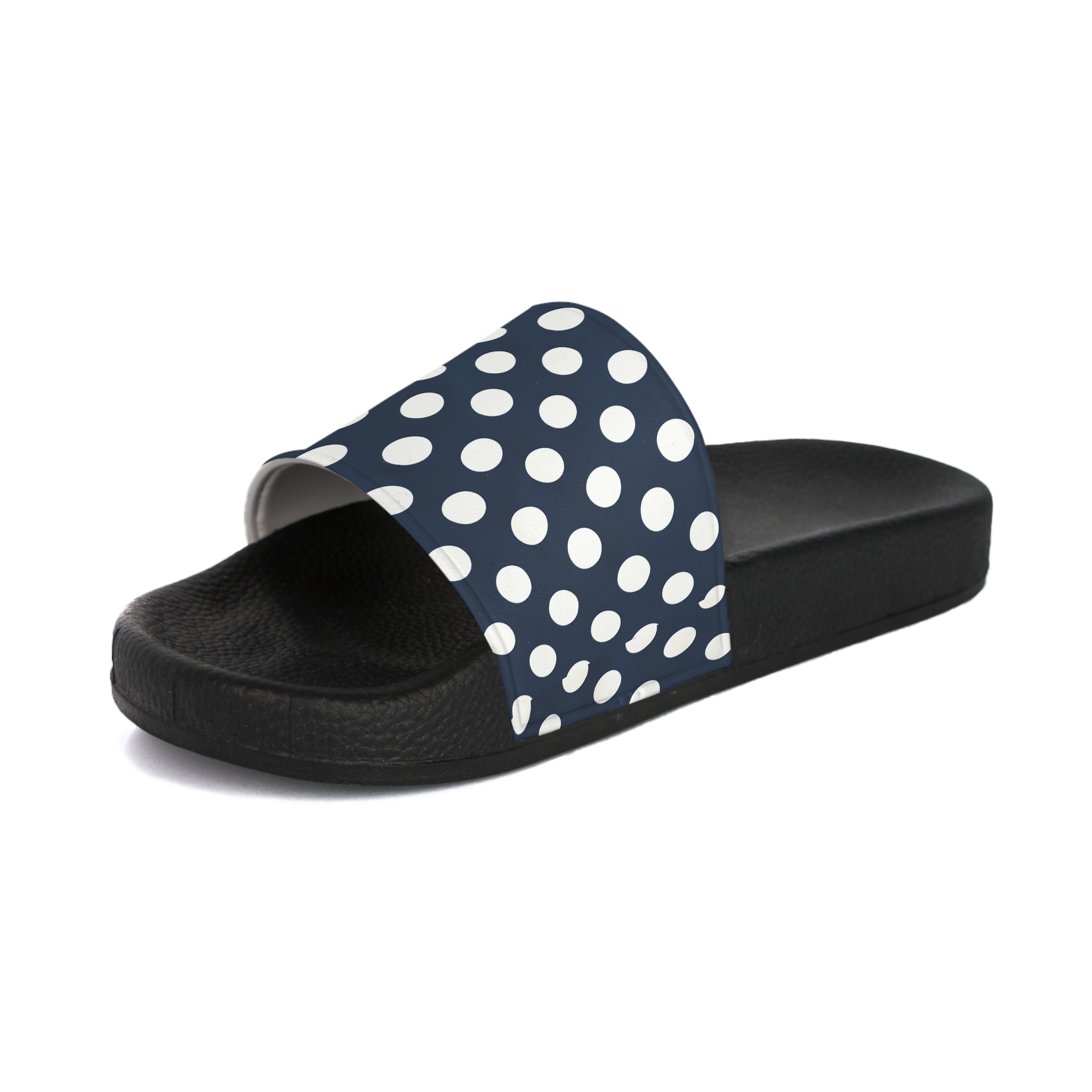 Polka Dot Navy Slide Sandals – Women's Casual Beach Slides