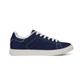Men's Navy Low-Top Leather Sneakers — Classic Casual Streetwear