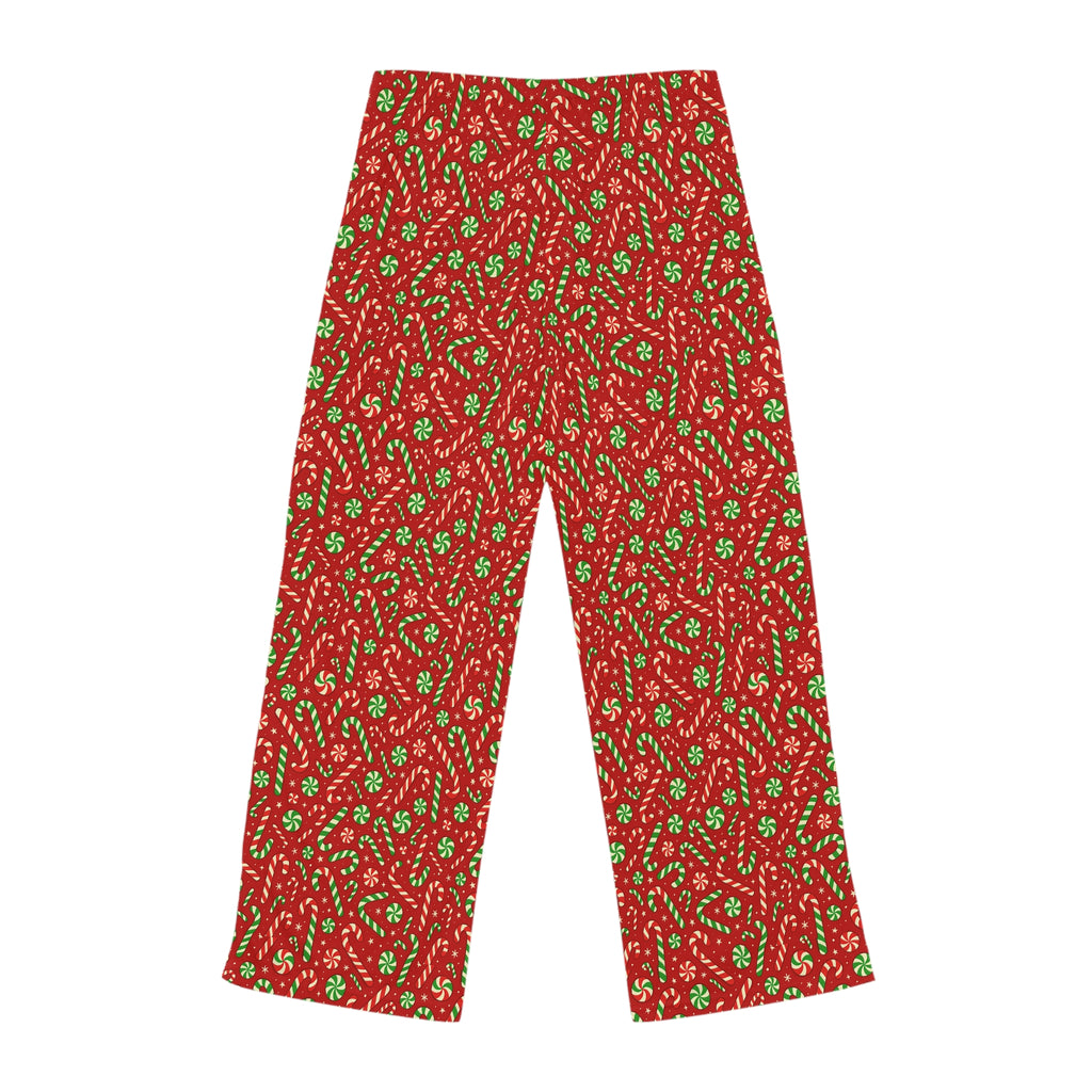 Candy Cane and Holly Pajama Pants | Red Holiday Pattern