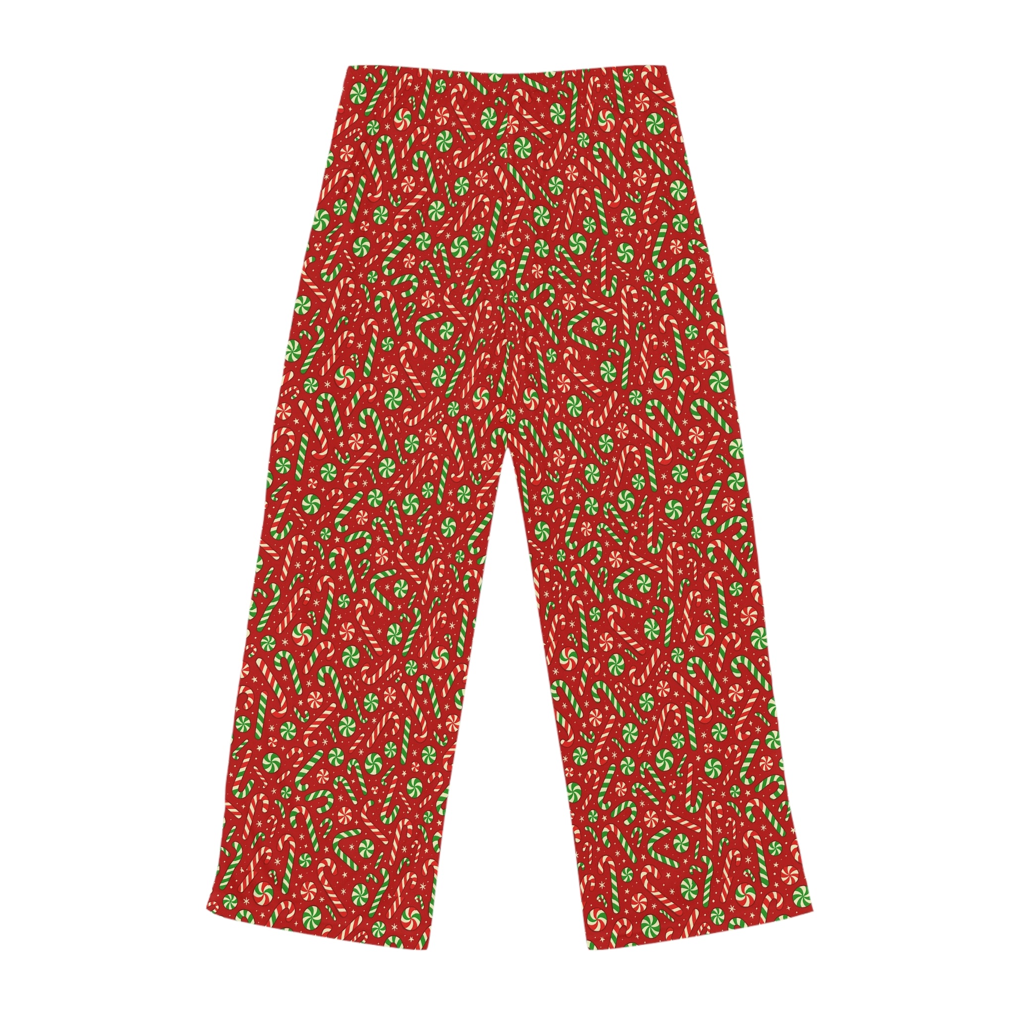 Candy Cane and Holly Pajama Pants | Red Holiday Pattern