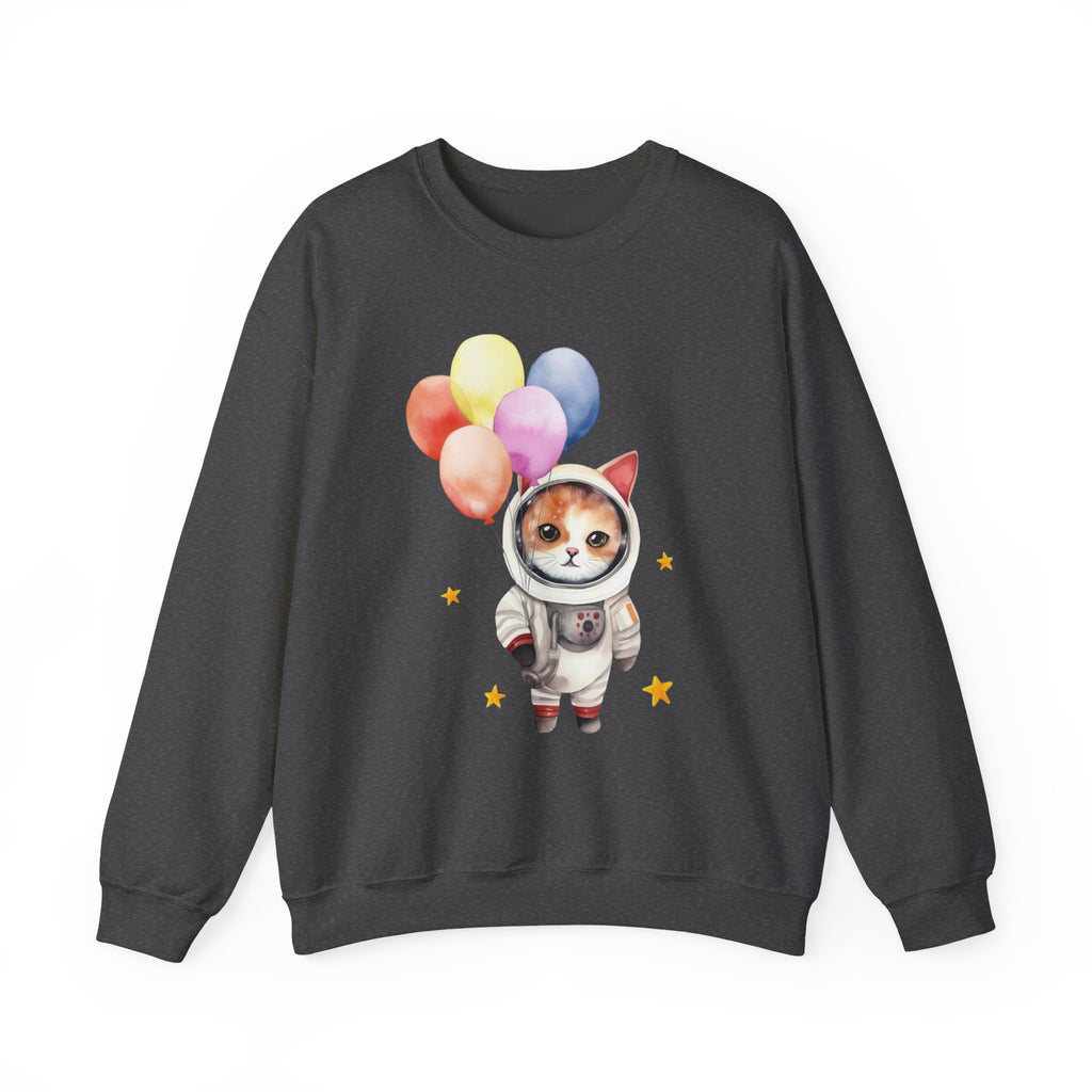 Astronaut Cat with Balloons Sweatshirt