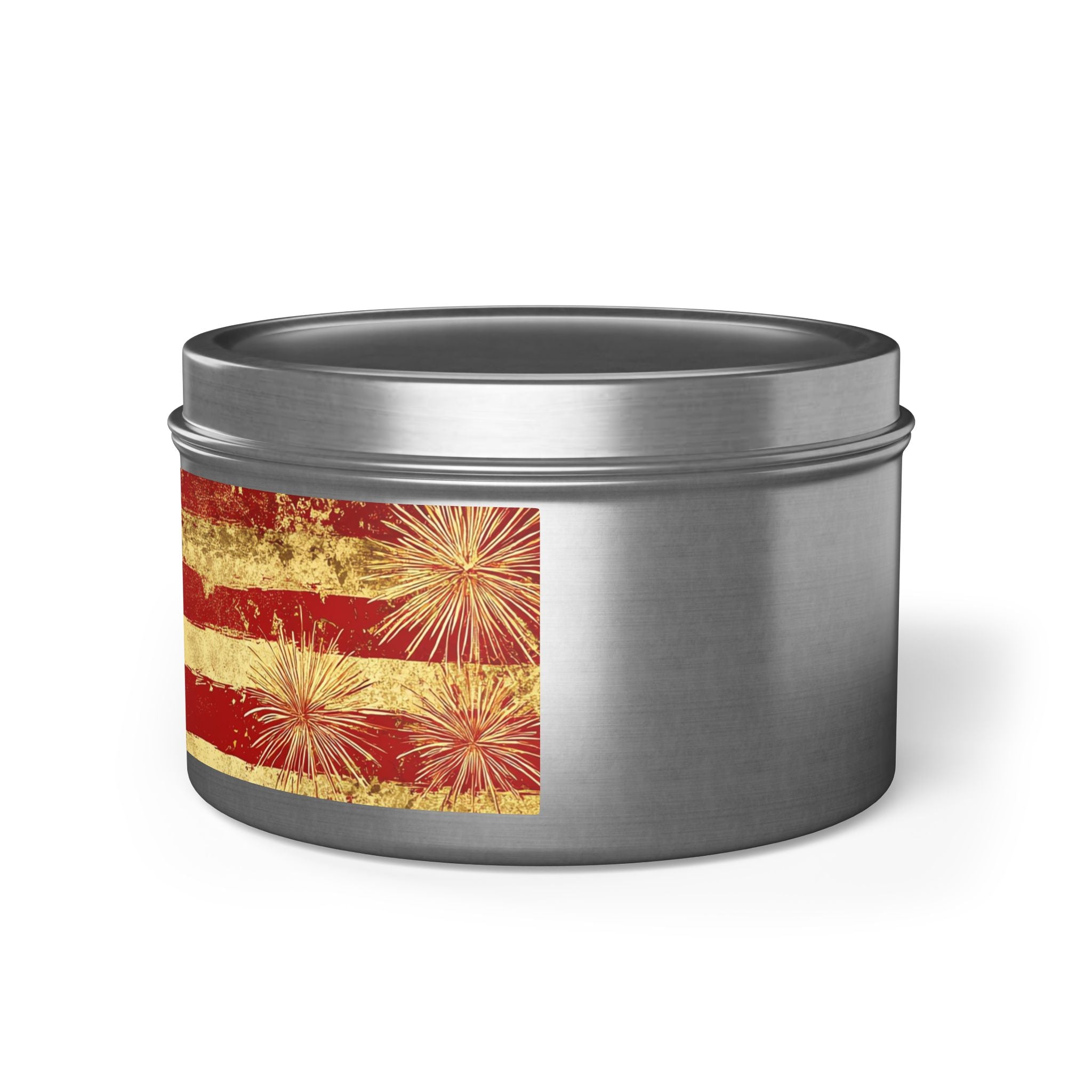 Vintage American Flag Tin Candle | Patriotic Fourth of July Stars & Stripes
