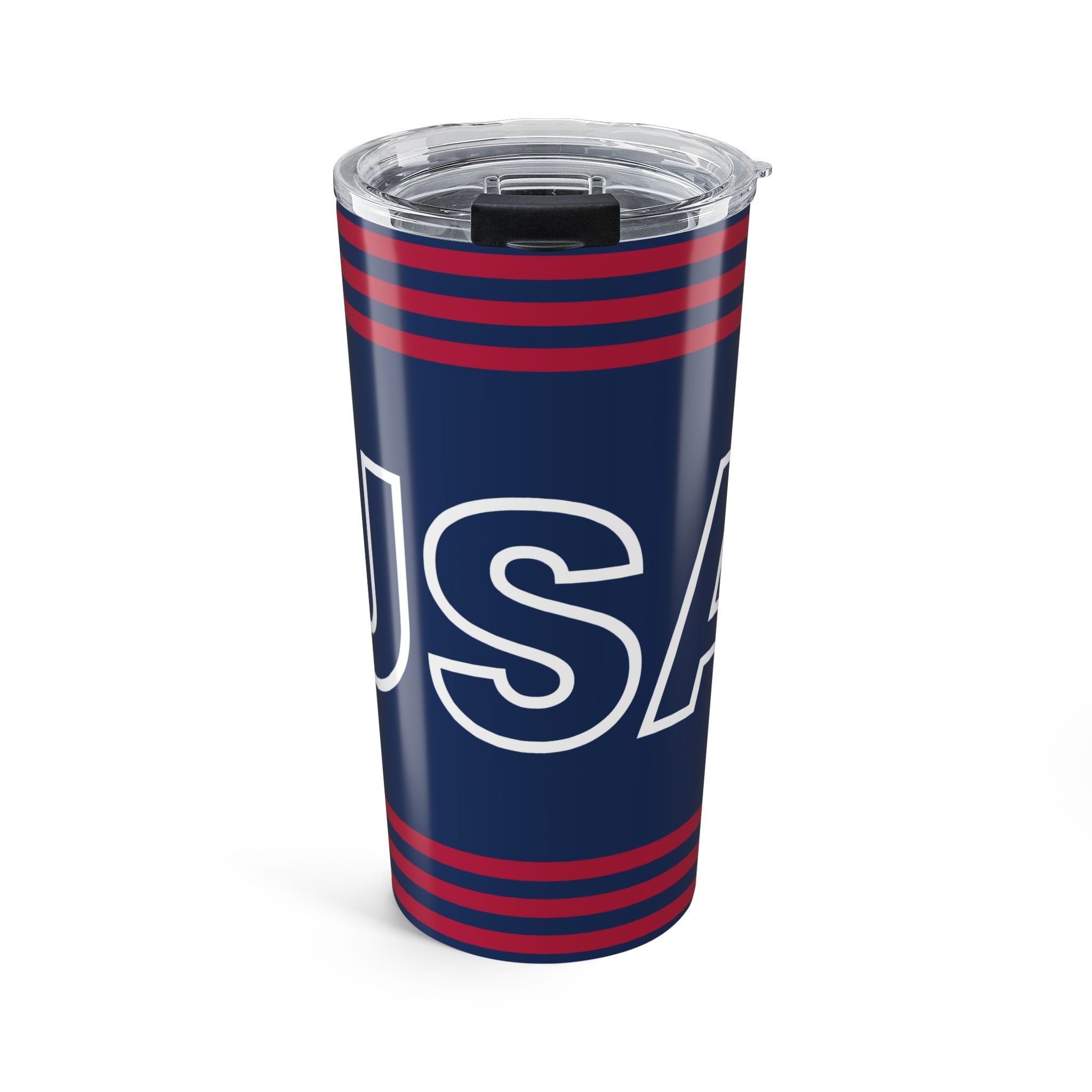 USA Stripes Tumbler 20oz | Navy Blue Red Patriotic Travel Cup