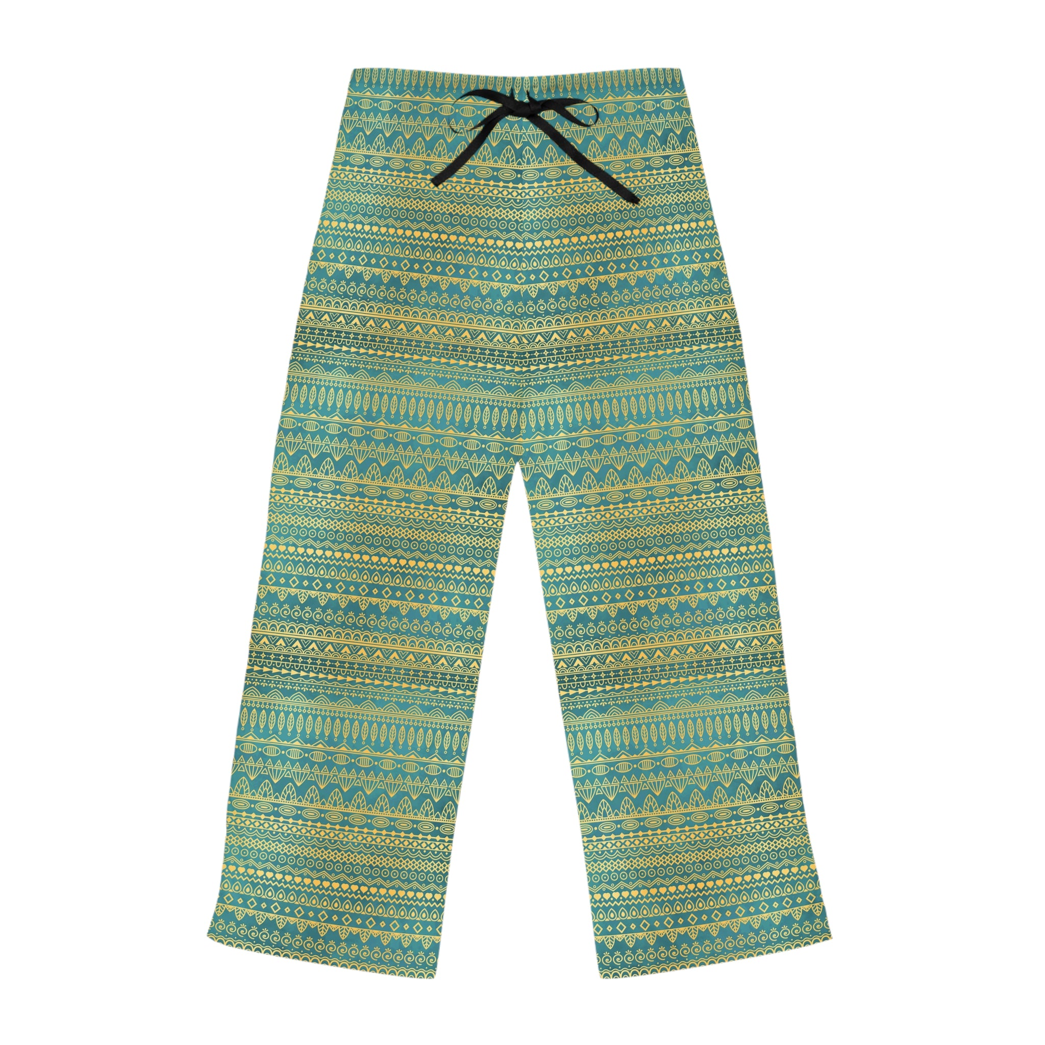 Teal Tribal Stripe Women's Pajama Pants - Cozy Lounge Sleepwear