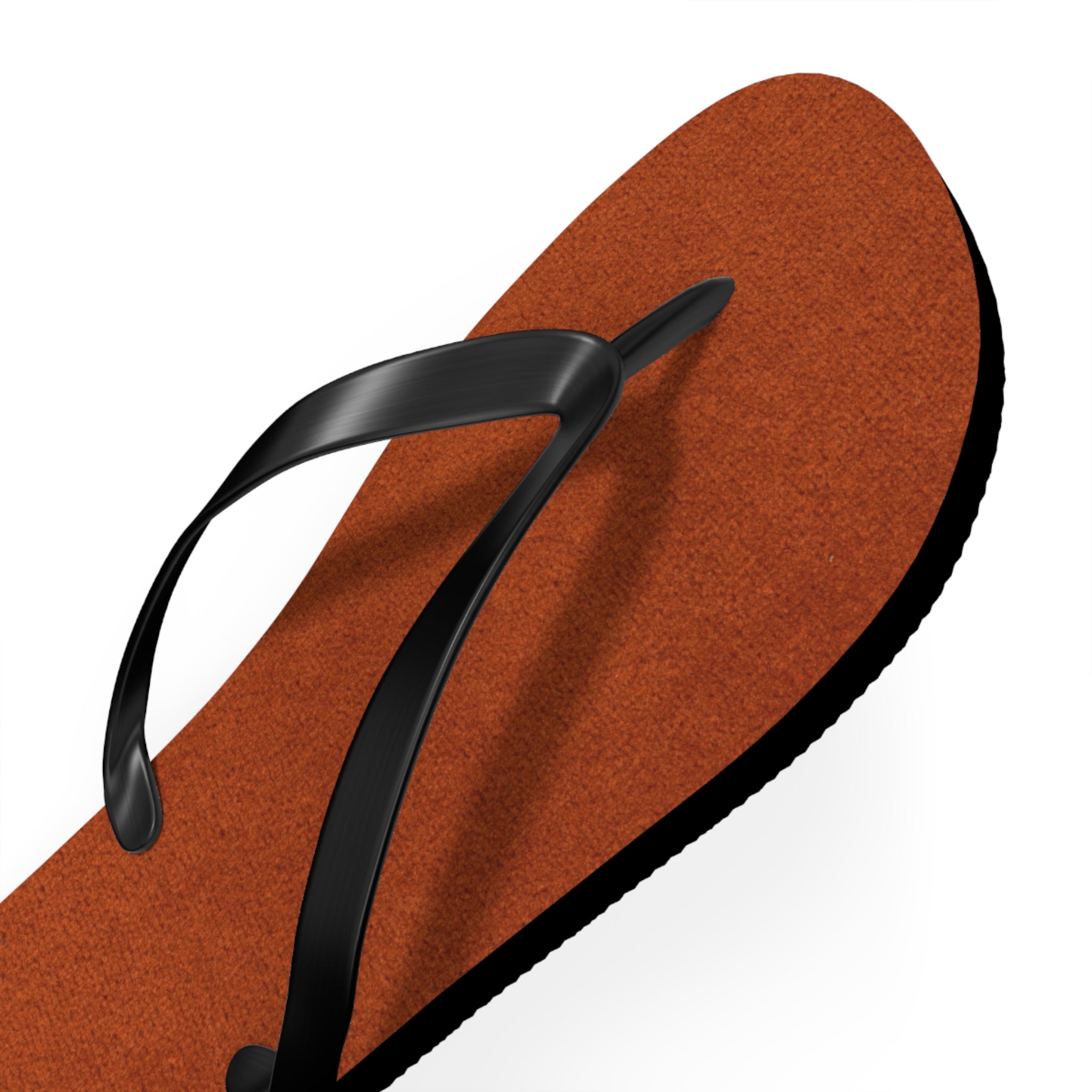 Rust Suede Flip Flops – Casual Beach Sandals with Black Straps