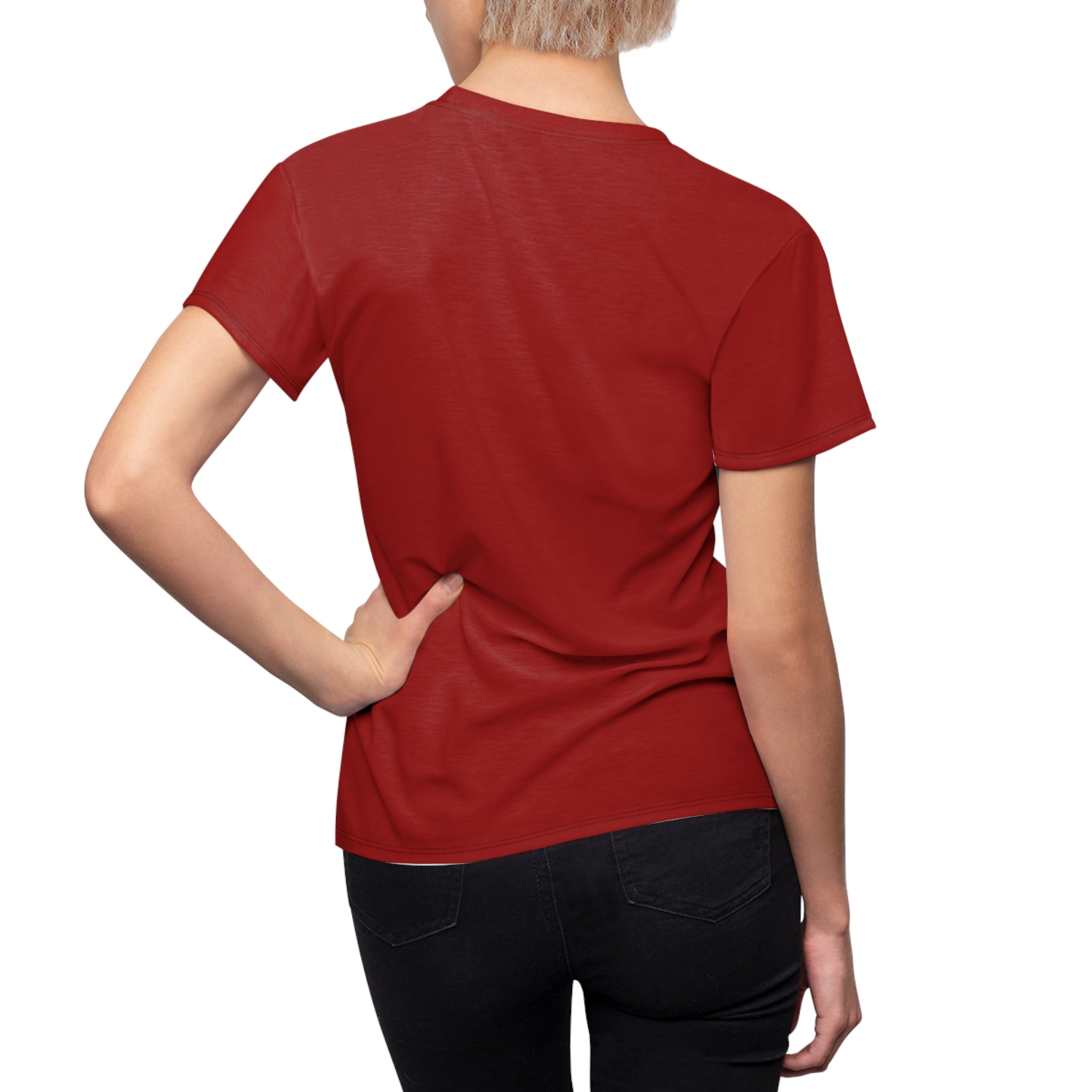 Women's American Flag Tee - Distressed Patriotic Cut & Sew Shirt