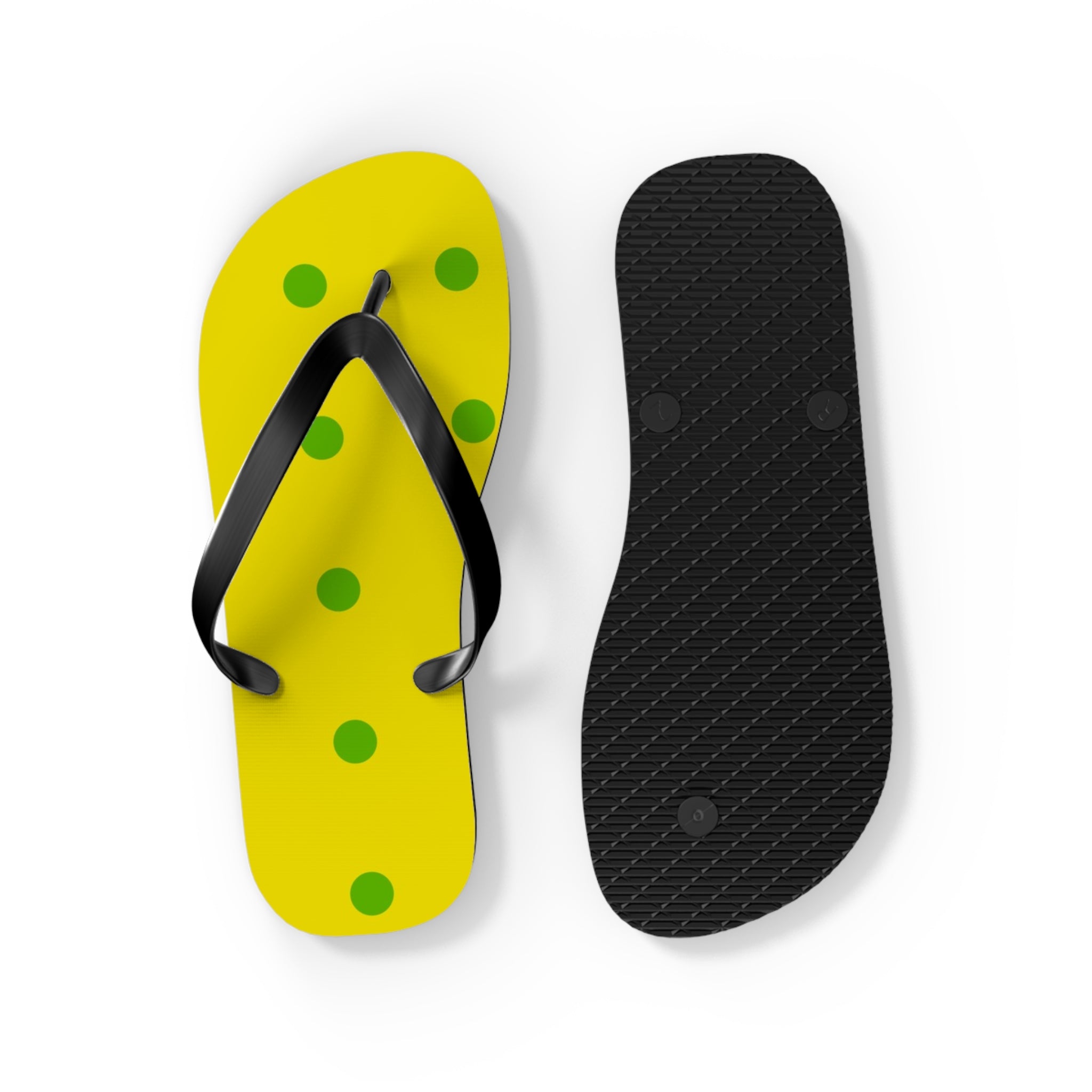Yellow Polka Dot Flip Flops – Fun Summer Beach Sandals