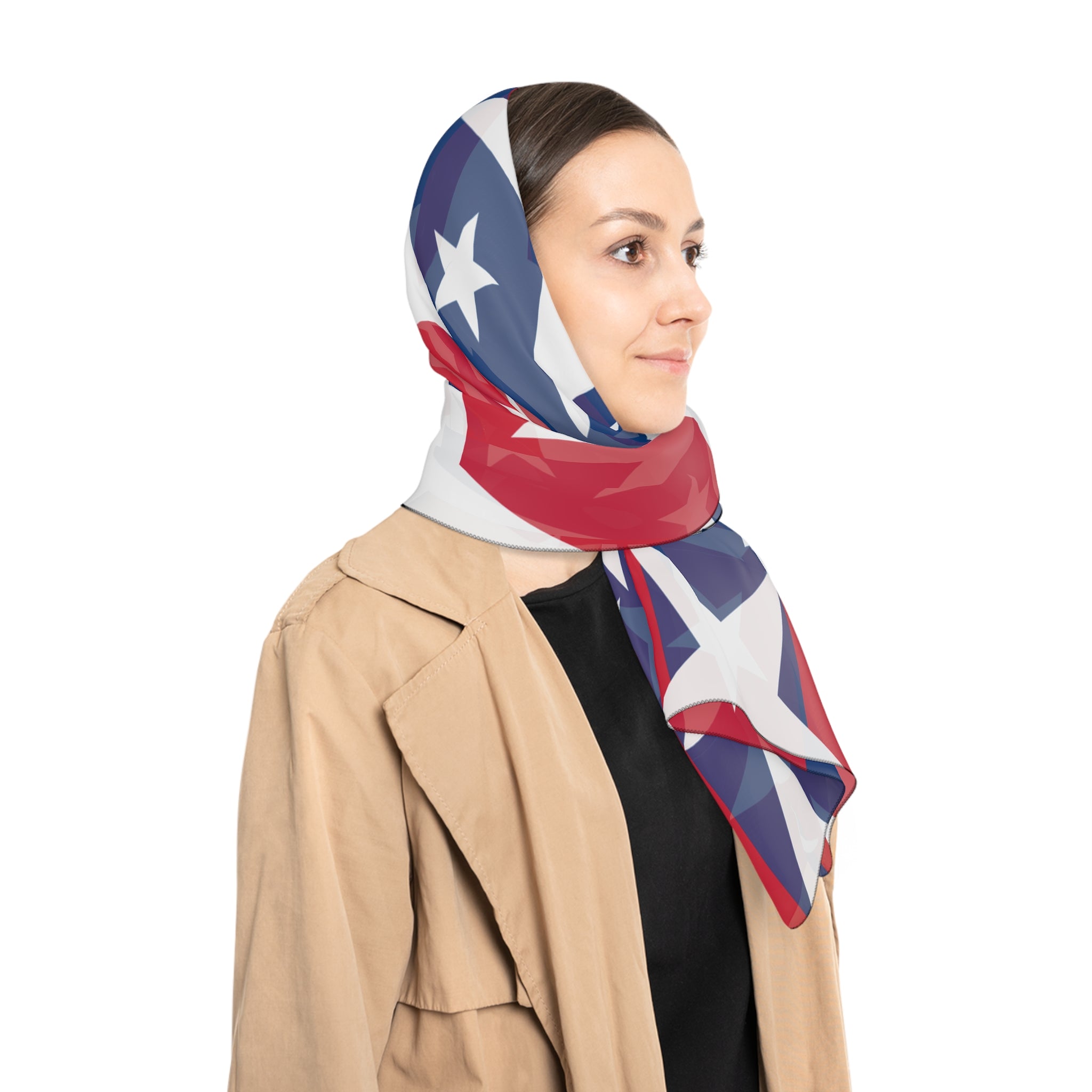 Patriotic Stars Scarf — Red White & Blue American Flag Pattern