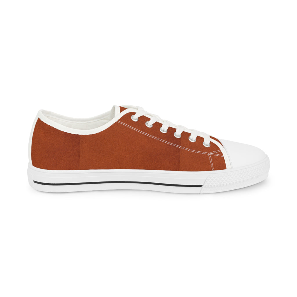 Rust Canvas Low-Top Sneakers for Men — Classic Casual Lace-Up Trainers