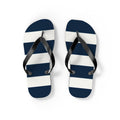 Navy & White Striped Flip Flops — Classic Beach Sandals