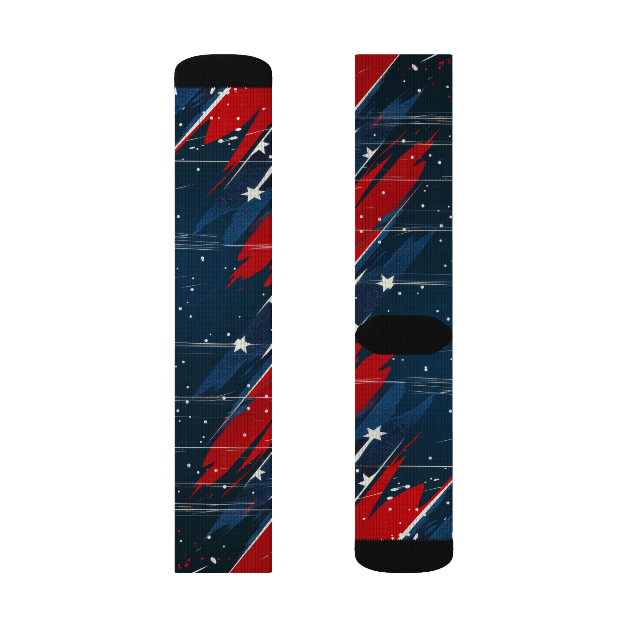 Patriotic Starburst Socks — Red White Blue Crew Socks