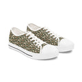 Polka Dot Olive Women's Low Top Sneakers — Casual Retro Canvas Shoes