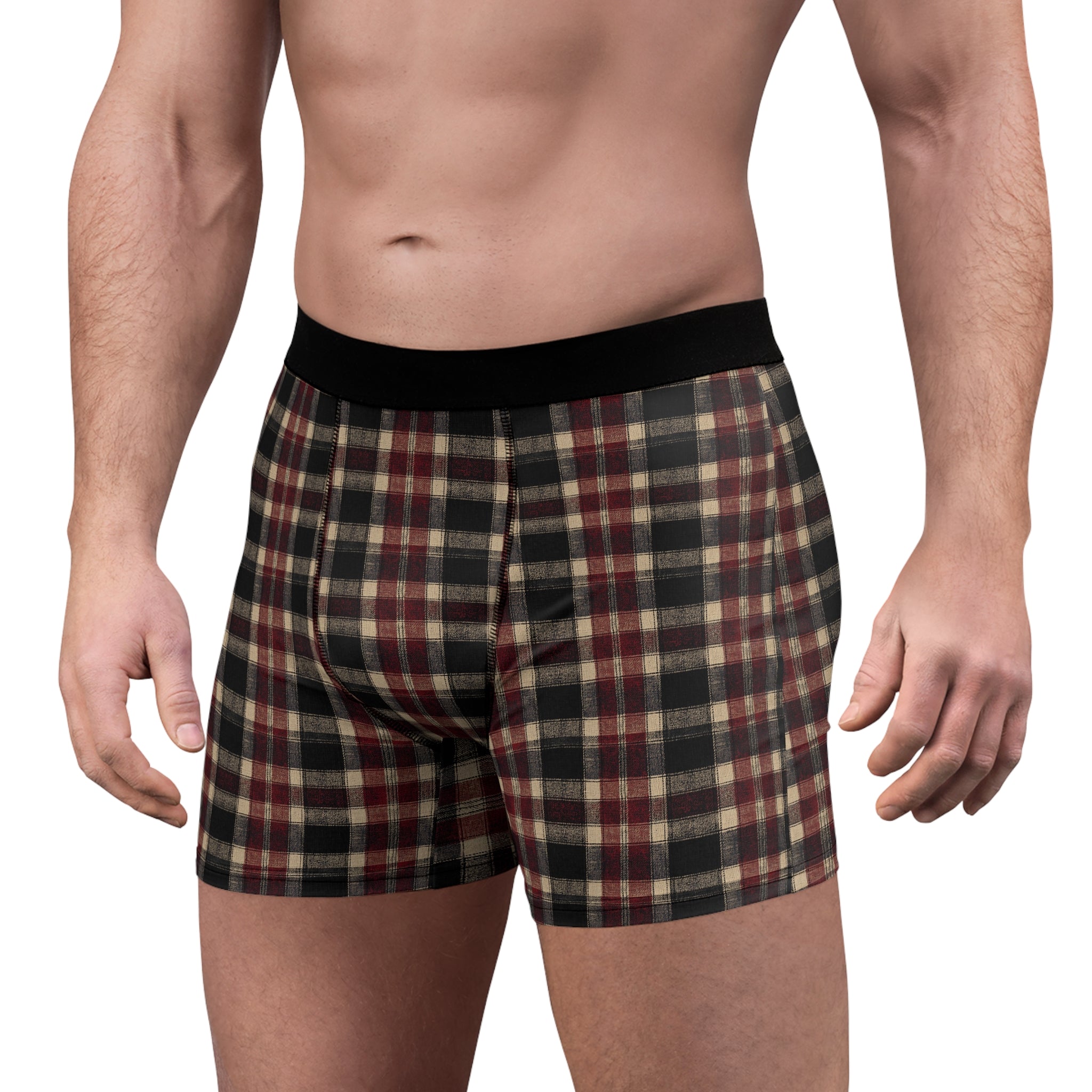Plaid Boxer Briefs — Men's Cozy Flannel-Style Underwear