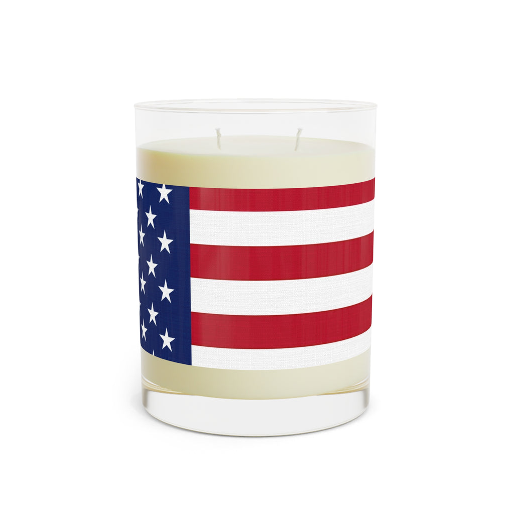 American Flag Candle | 11oz Glass Patriotic USA Stars Stripes