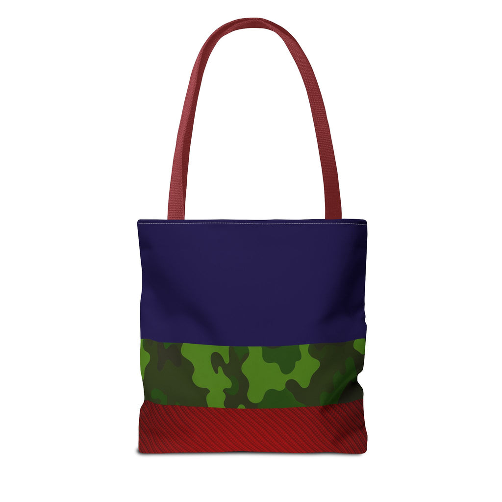 Green Camouflage Tote Bag | Blue Red Green Camo Pattern