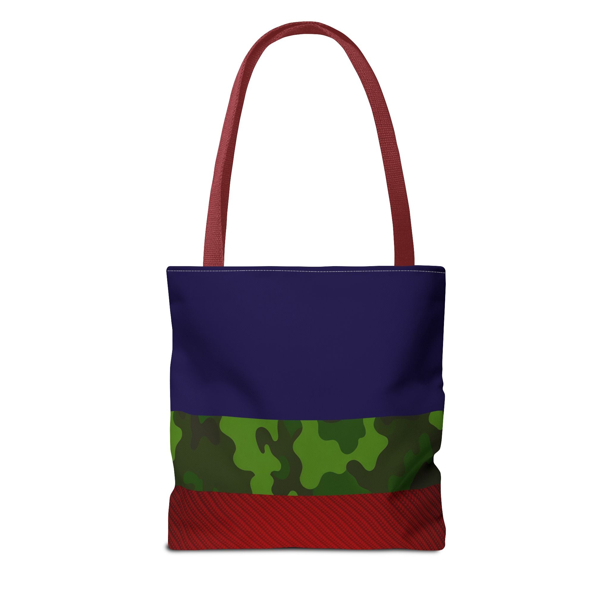 Green Camouflage Tote Bag | Blue Red Green Camo Pattern