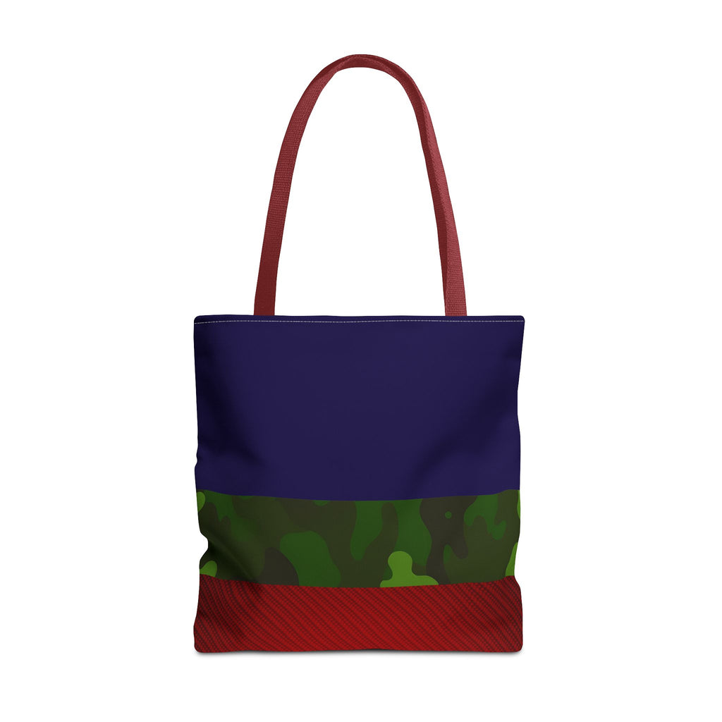 Green Camouflage Tote Bag | Blue Red Green Camo Pattern