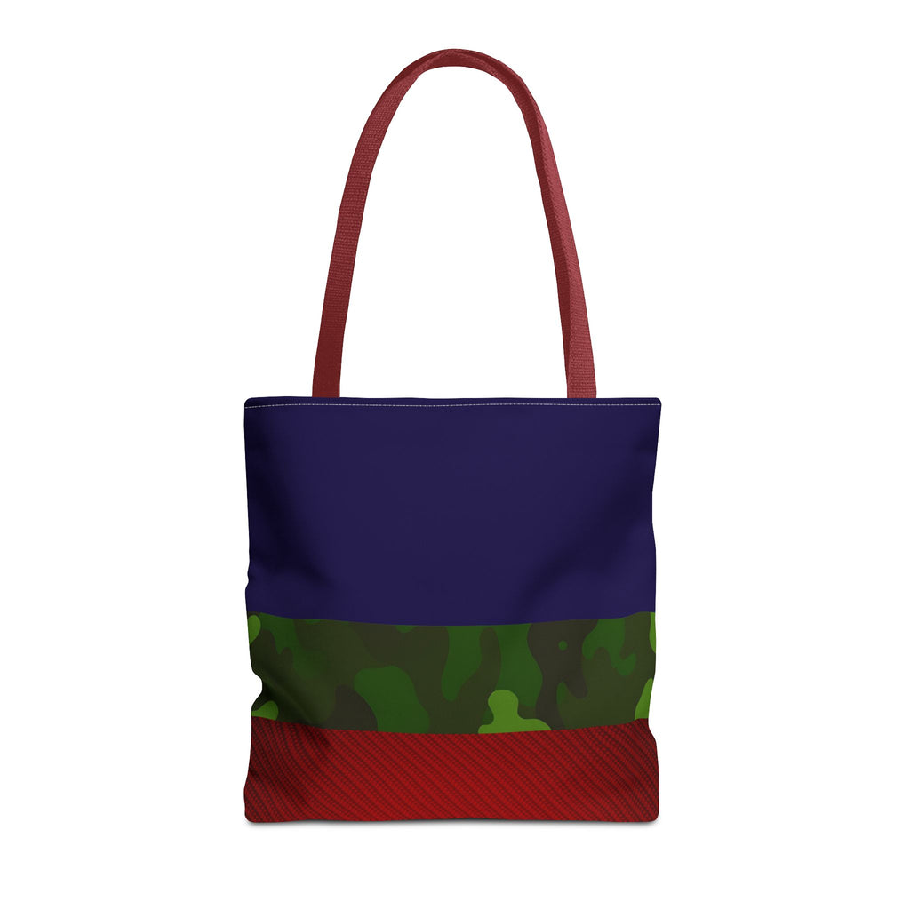 Green Camouflage Tote Bag | Blue Red Green Camo Pattern