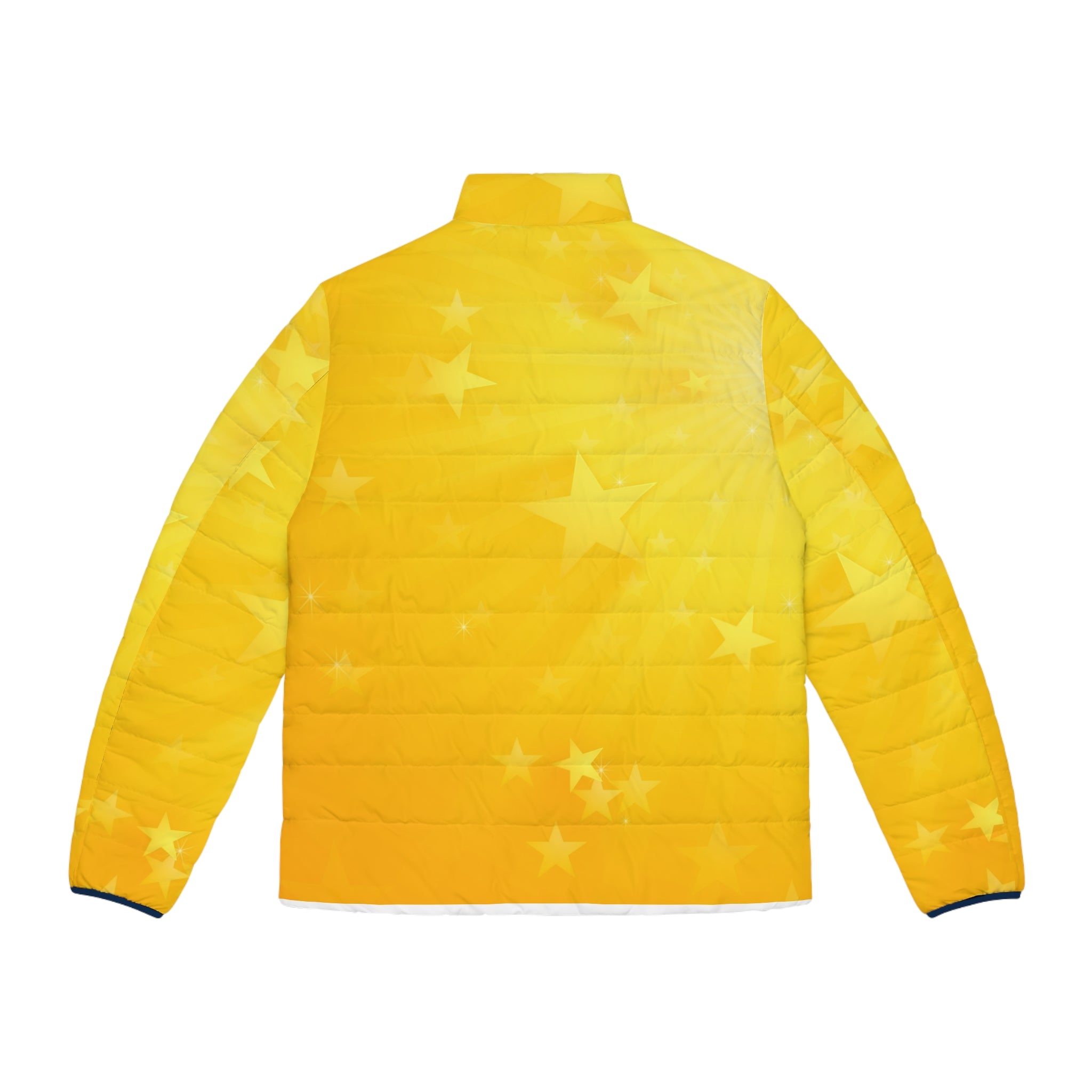 Yellow Sun Star Puffer Jacket — Men's Lightweight Quilted Coat