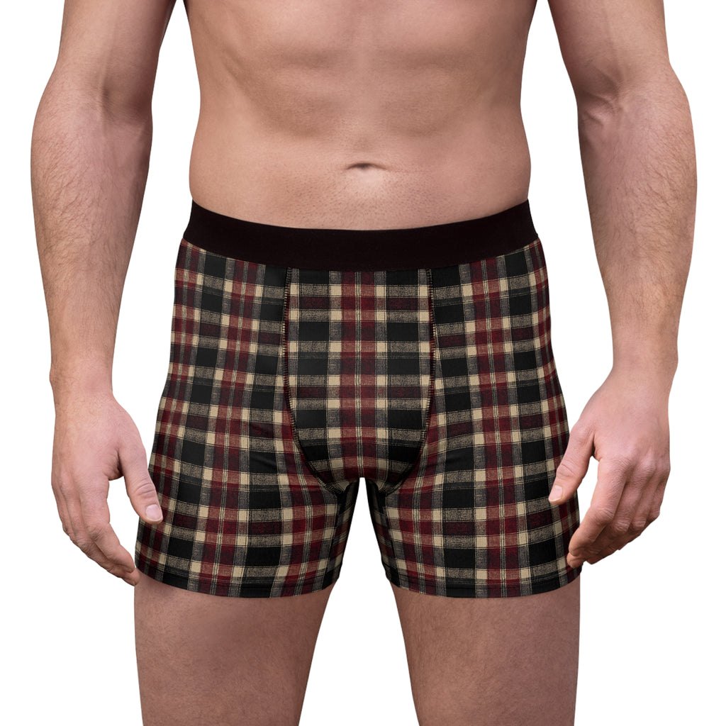 Plaid Boxer Briefs — Men's Cozy Flannel-Style Underwear