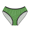 Green White Polka Dot Women's Briefs — Cute Lacy High-Waist Underwear