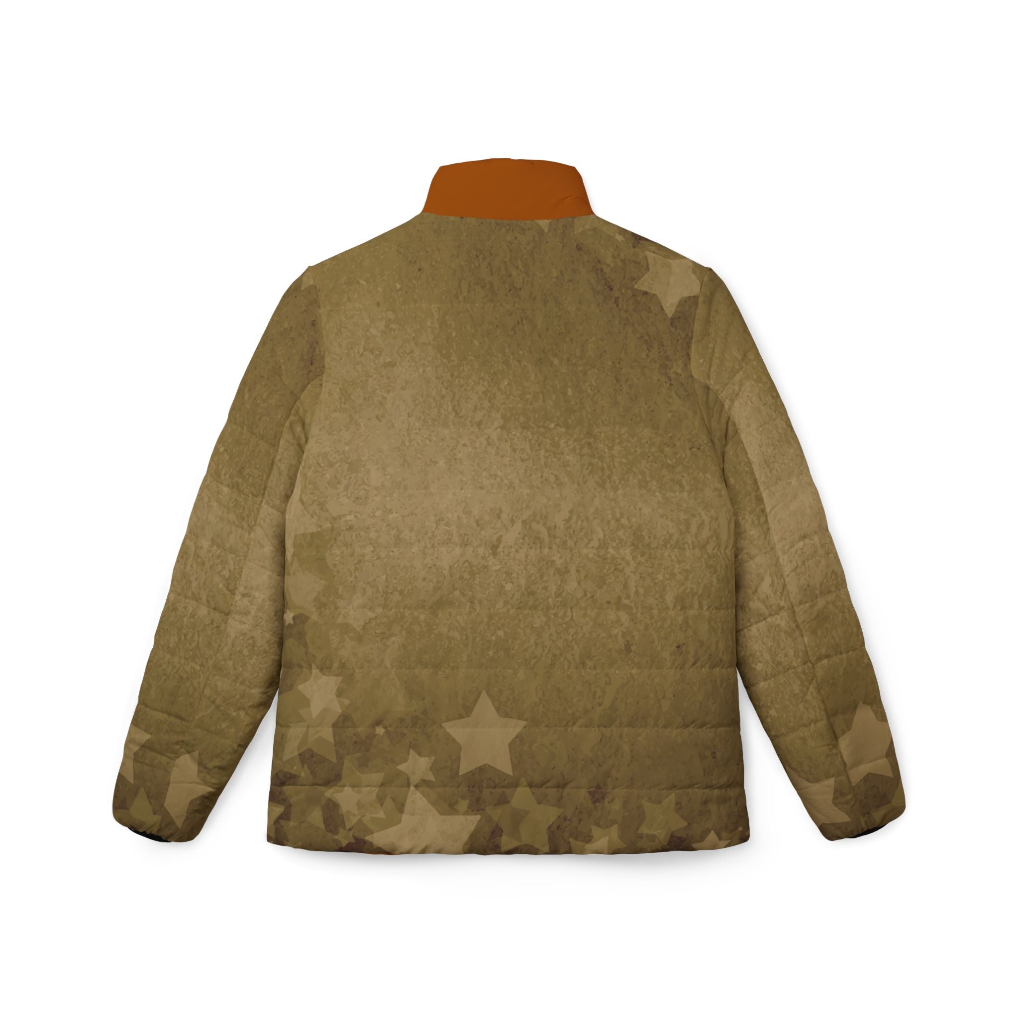 Women’s Quilted Puffer Jacket — Vintage Star Golden Watercolor