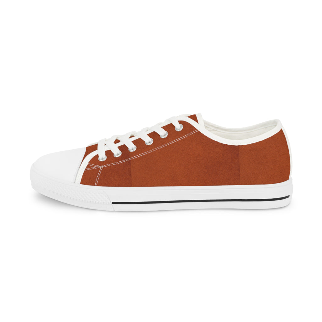 Rust Canvas Low-Top Sneakers for Men — Classic Casual Lace-Up Trainers