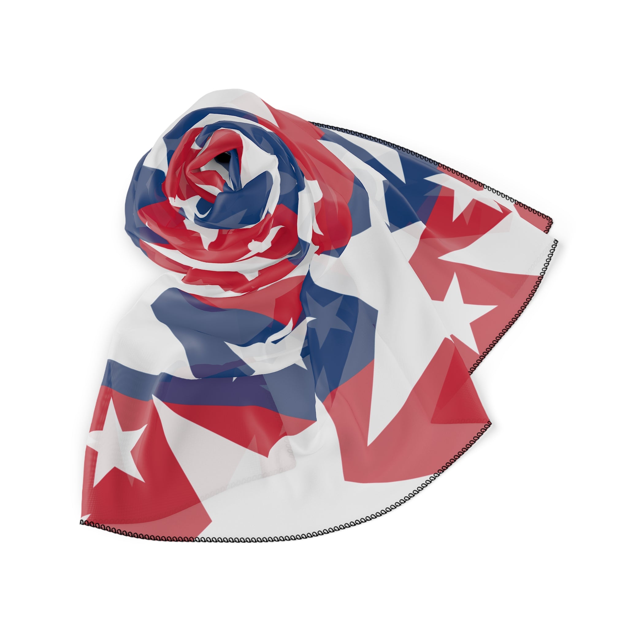 Patriotic Stars Scarf — Red White & Blue American Flag Pattern