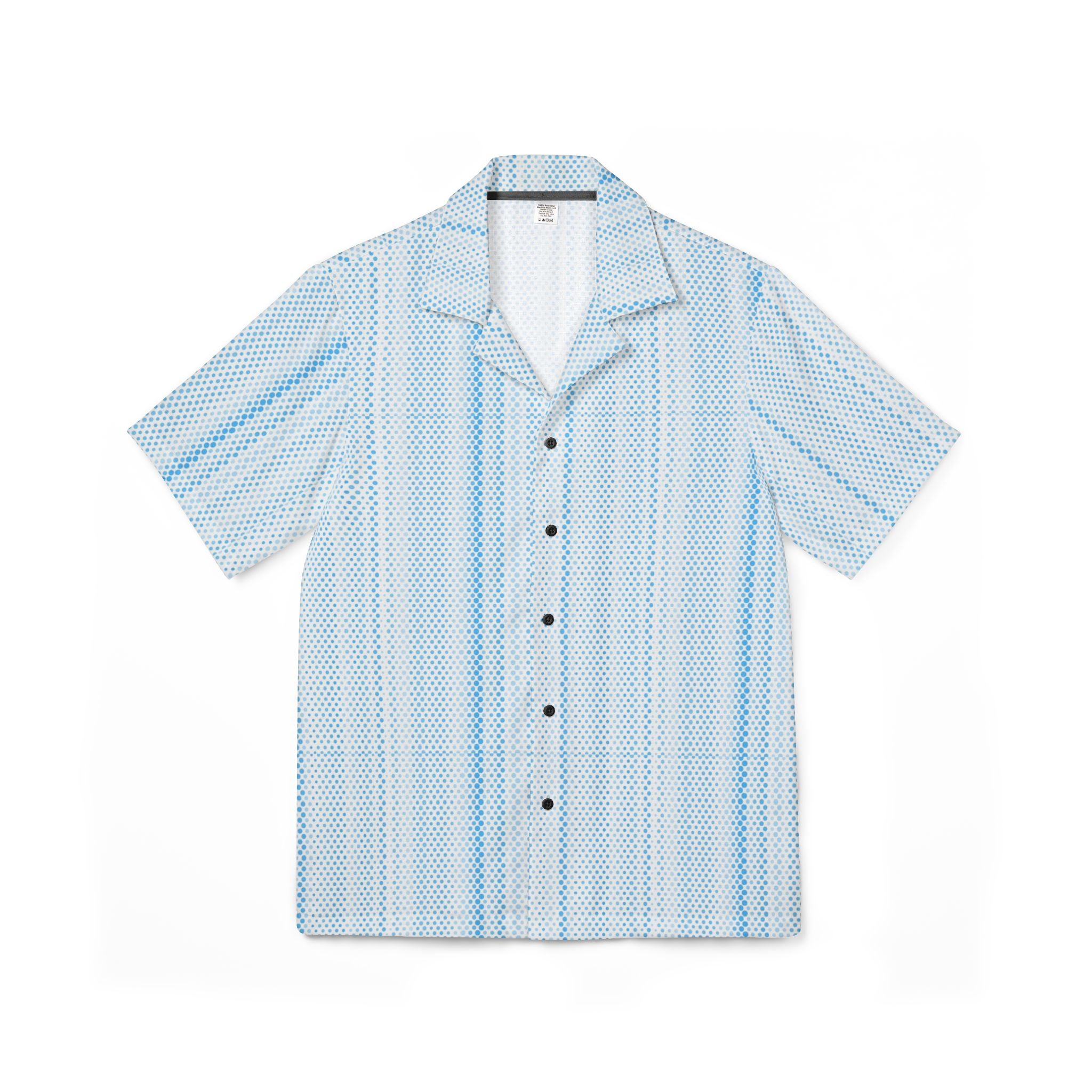 Men's Blue Geometric Dot Pattern Shirt