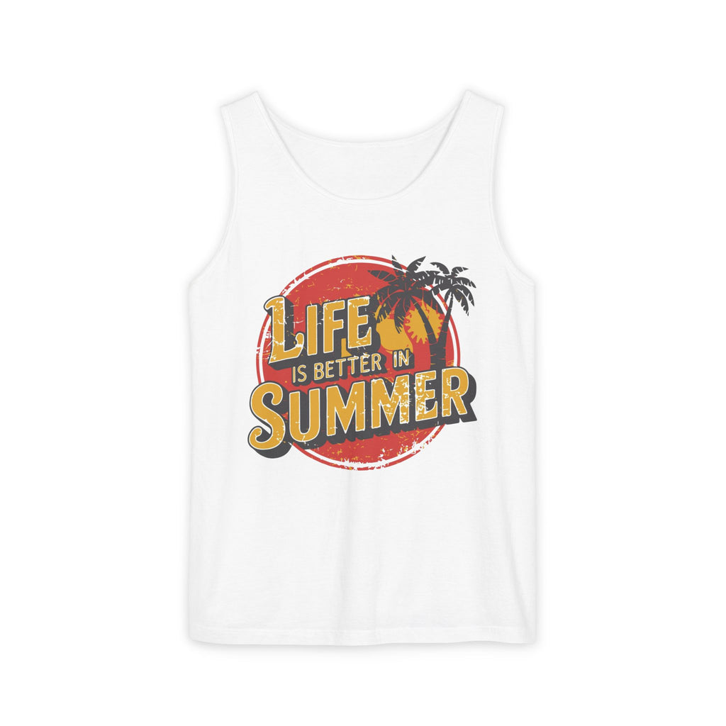 Life Is Better in Summer Tank Top | Retro Palm Sunset Tee