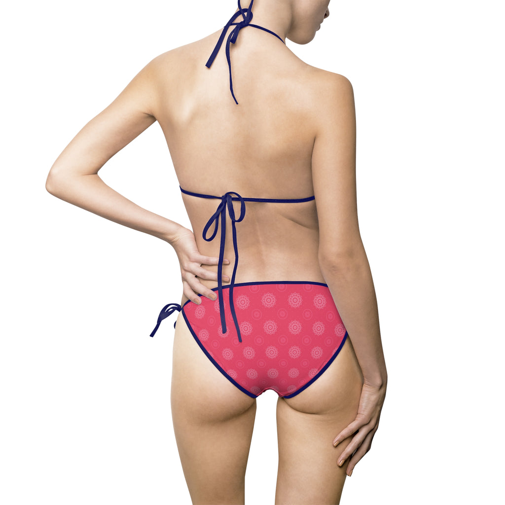 Polka Dot Pink Triangle Bikini — Women's Two-Piece Swimsuit