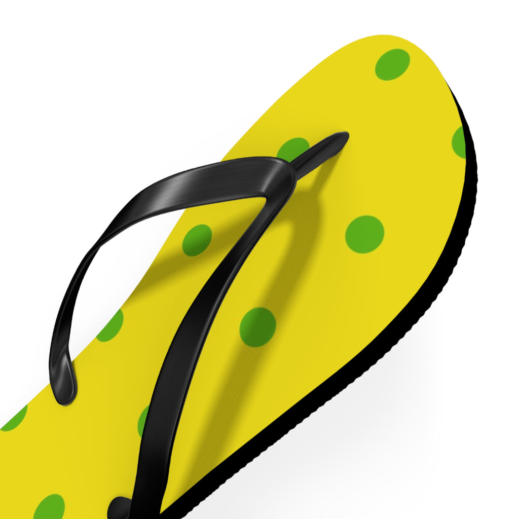 Yellow Polka Dot Flip Flops – Fun Summer Beach Sandals
