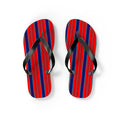 Patriotic Red & Blue Striped Flip Flops — Casual Beach Sandals