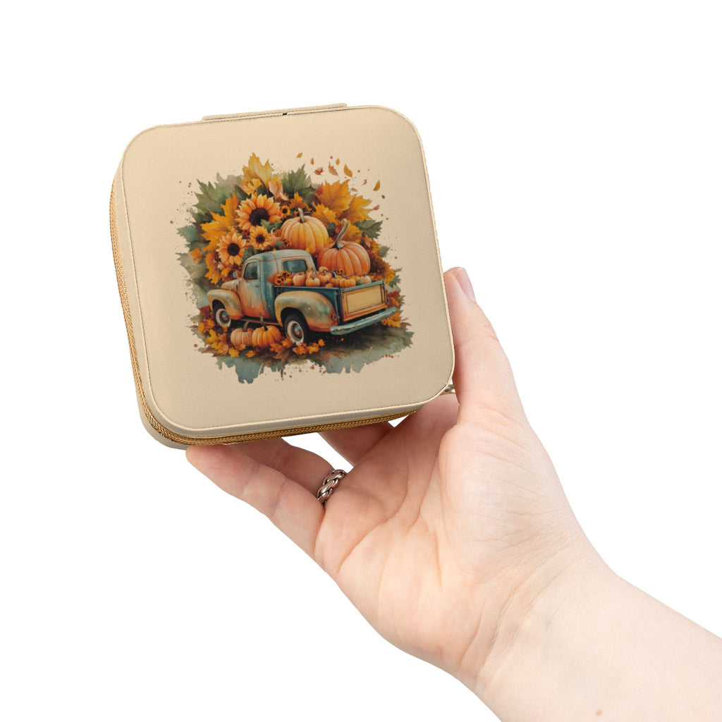 Autumn Truck Jewelry Travel Case — Compact Fall-Themed Travel Organizer